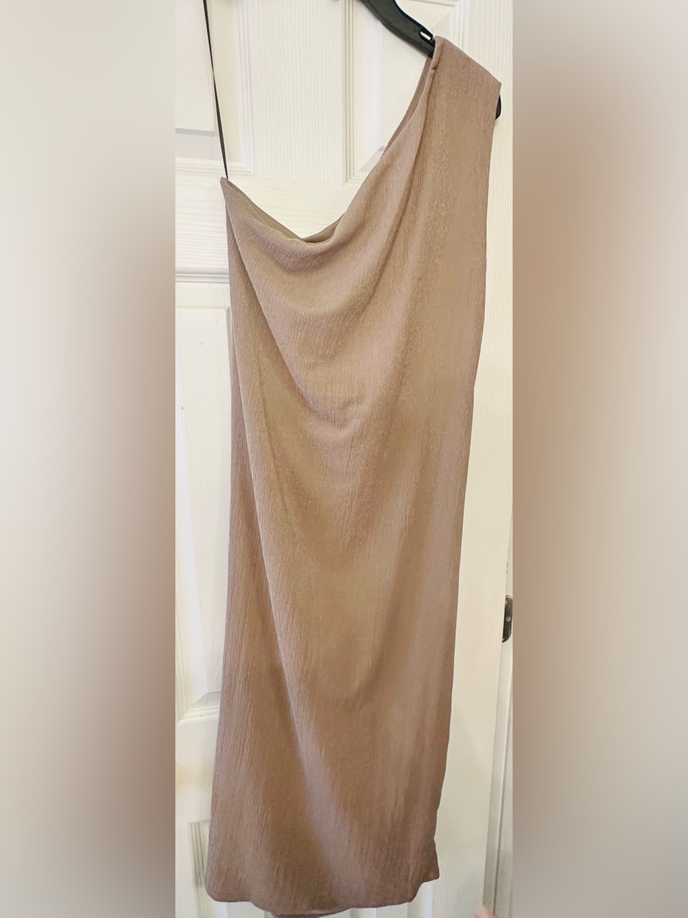 H&M One-Shoulder Dress in Taupe